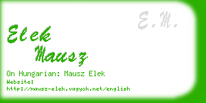 elek mausz business card